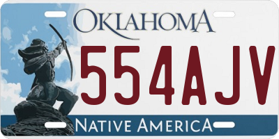 OK license plate 554AJV