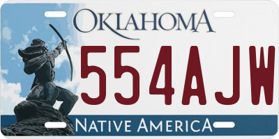 OK license plate 554AJW