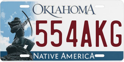 OK license plate 554AKG
