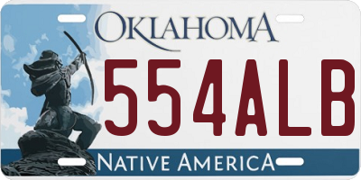 OK license plate 554ALB