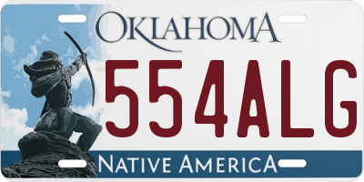 OK license plate 554ALG