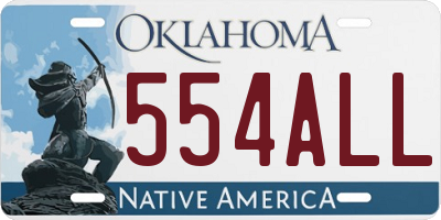OK license plate 554ALL