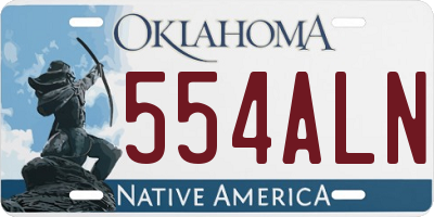 OK license plate 554ALN