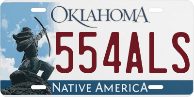 OK license plate 554ALS