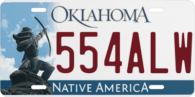 OK license plate 554ALW