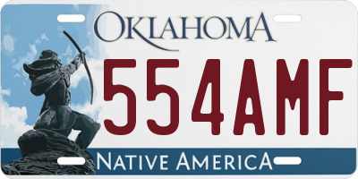 OK license plate 554AMF