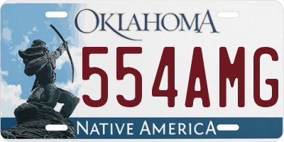 OK license plate 554AMG