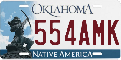 OK license plate 554AMK