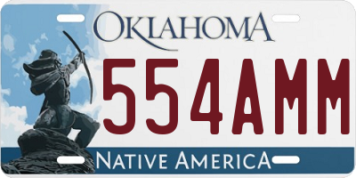 OK license plate 554AMM