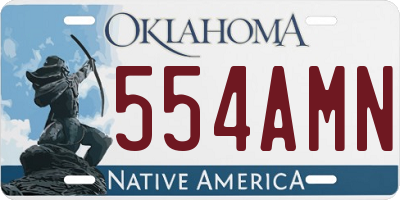 OK license plate 554AMN