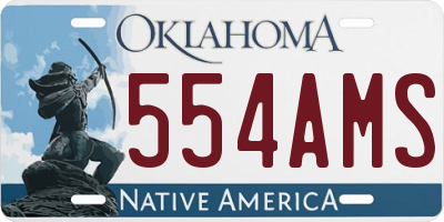 OK license plate 554AMS