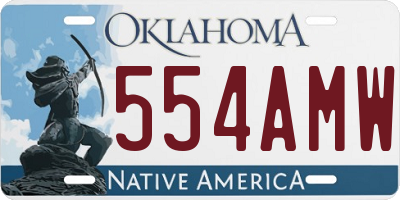 OK license plate 554AMW