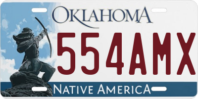 OK license plate 554AMX
