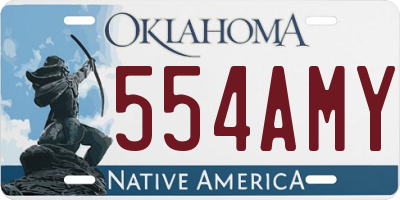 OK license plate 554AMY