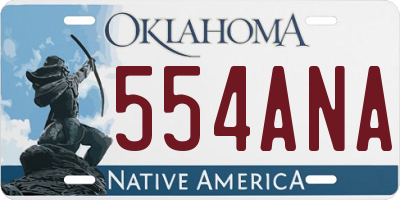 OK license plate 554ANA