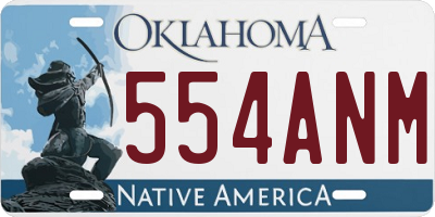 OK license plate 554ANM