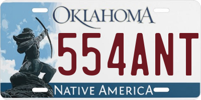 OK license plate 554ANT