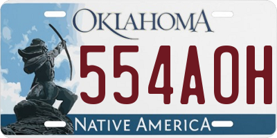 OK license plate 554AOH