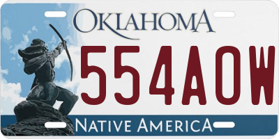 OK license plate 554AOW