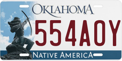 OK license plate 554AOY
