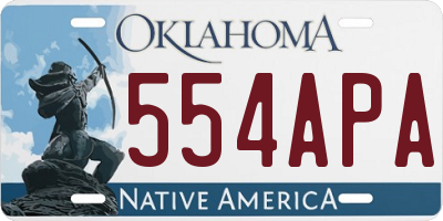 OK license plate 554APA