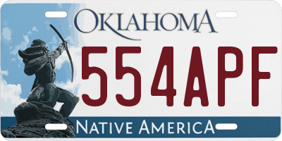 OK license plate 554APF