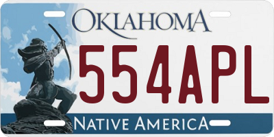 OK license plate 554APL