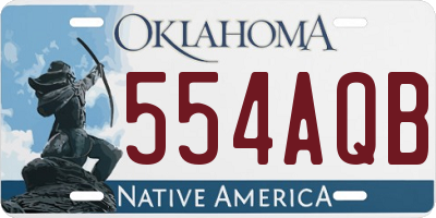OK license plate 554AQB