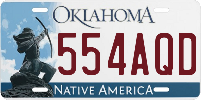 OK license plate 554AQD