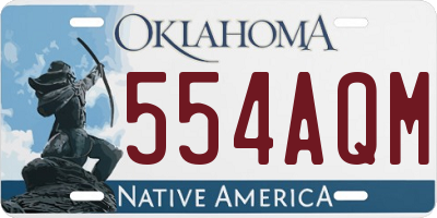 OK license plate 554AQM