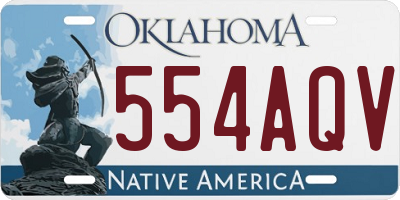 OK license plate 554AQV