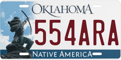OK license plate 554ARA