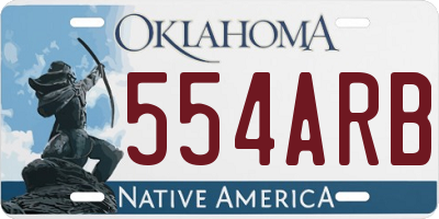 OK license plate 554ARB