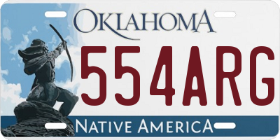 OK license plate 554ARG