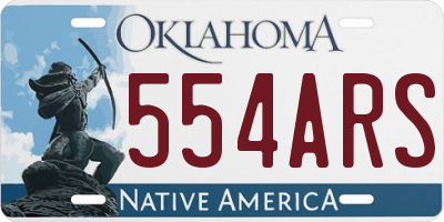 OK license plate 554ARS