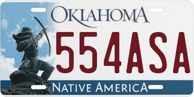 OK license plate 554ASA