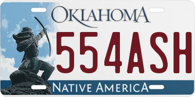 OK license plate 554ASH