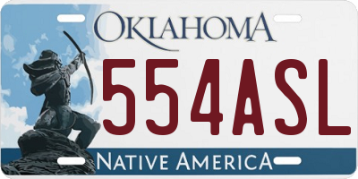 OK license plate 554ASL