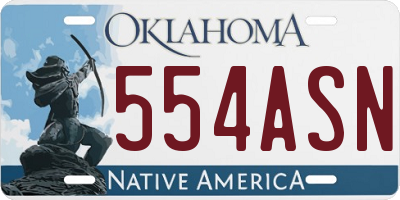 OK license plate 554ASN