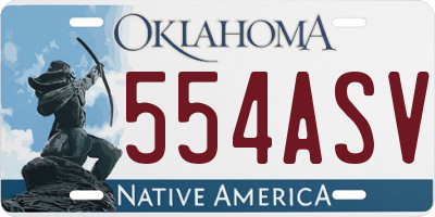 OK license plate 554ASV