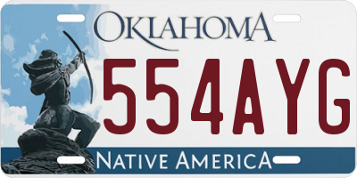 OK license plate 554AYG