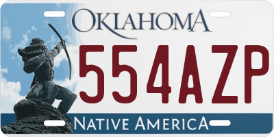 OK license plate 554AZP
