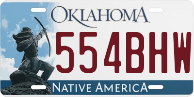 OK license plate 554BHW