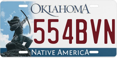 OK license plate 554BVN