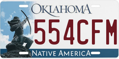 OK license plate 554CFM