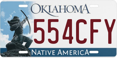 OK license plate 554CFY