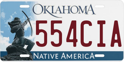 OK license plate 554CIA