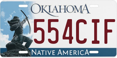 OK license plate 554CIF