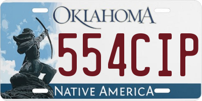 OK license plate 554CIP