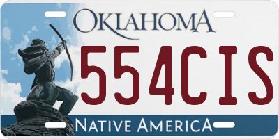 OK license plate 554CIS